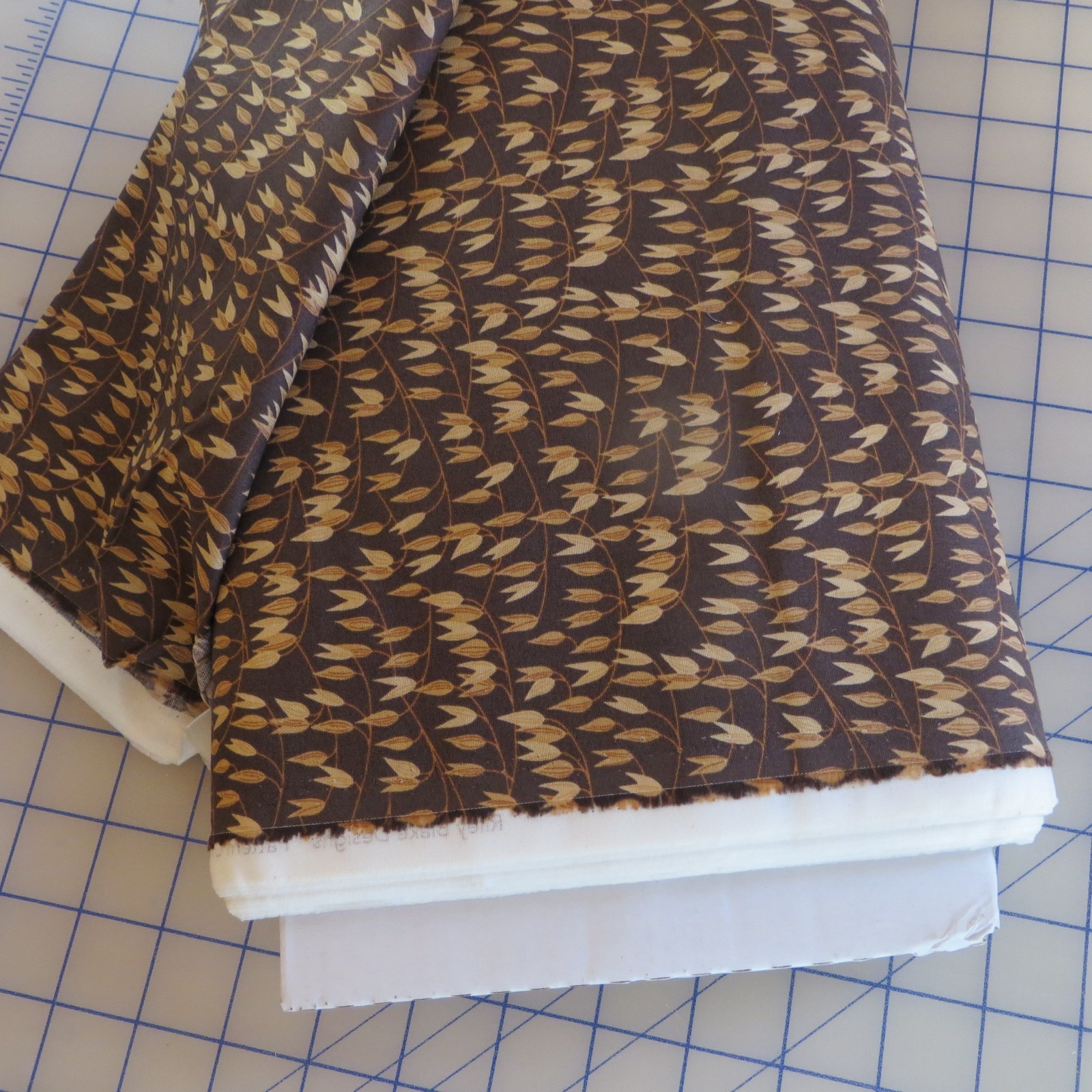 YARD ~ Sewing Your Oats, Brown, Riley Blake, $3.99 Ships ANY Amount Of Fabric