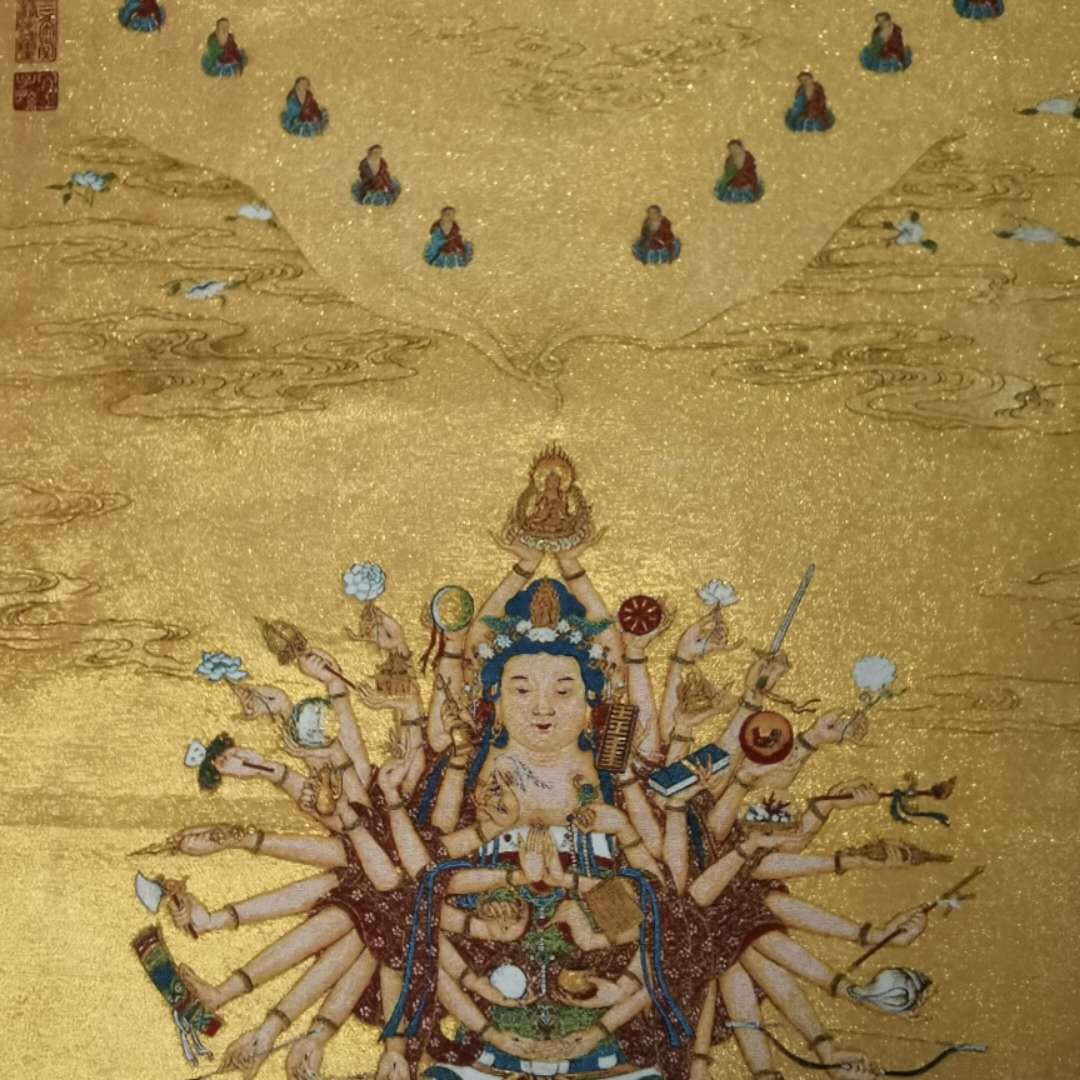 36″ Tibet Tibetan Cloth Silk 1000 Arms Avalokiteshvara Kwan-yin Tangka Thangka26