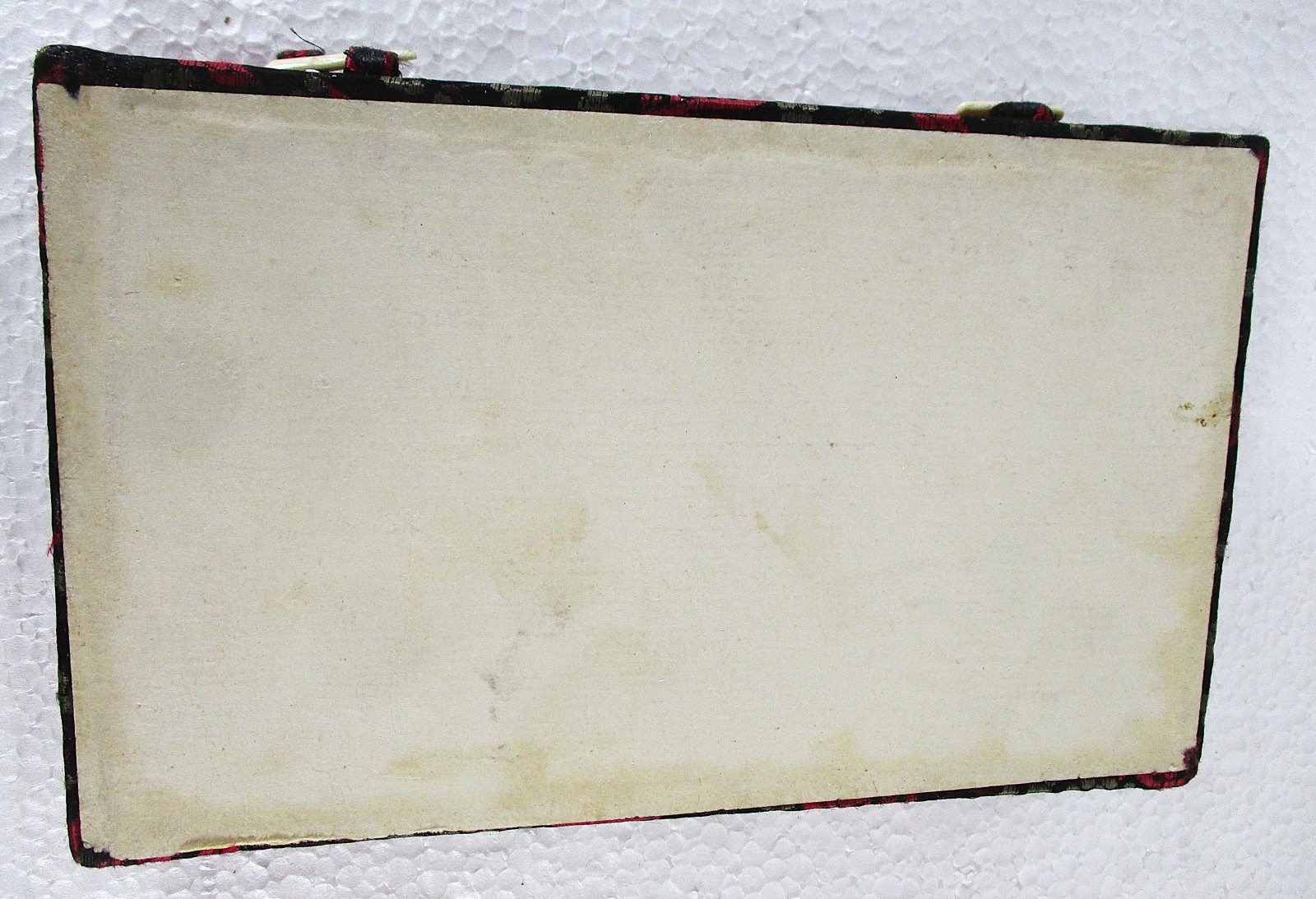 LOVELY CHINESE SMALL ENAMELED MIRROR IN ORIGNAL BOX, MAN ON ELEPHANT