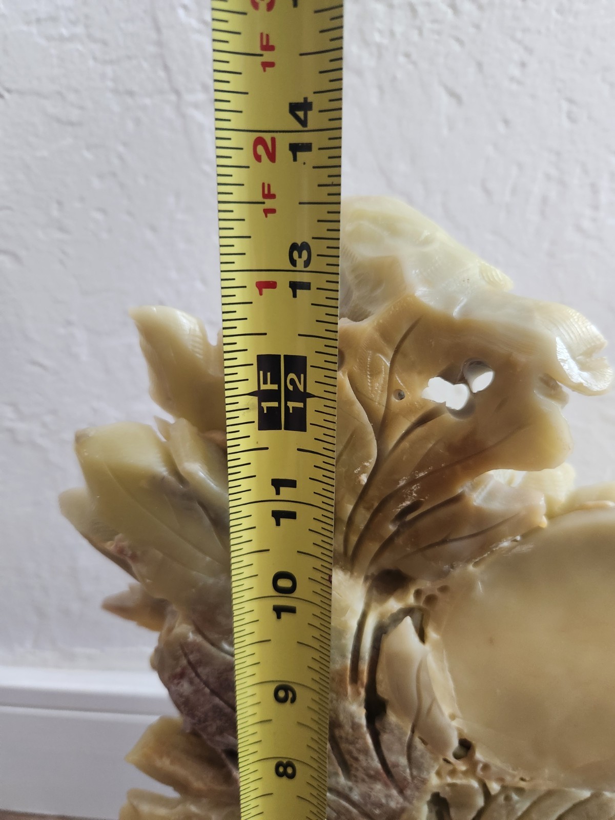 Exceptional Ornate Chinese Soapstone Carving Birds Flowers & Fruit 12″ x 13.5″ T