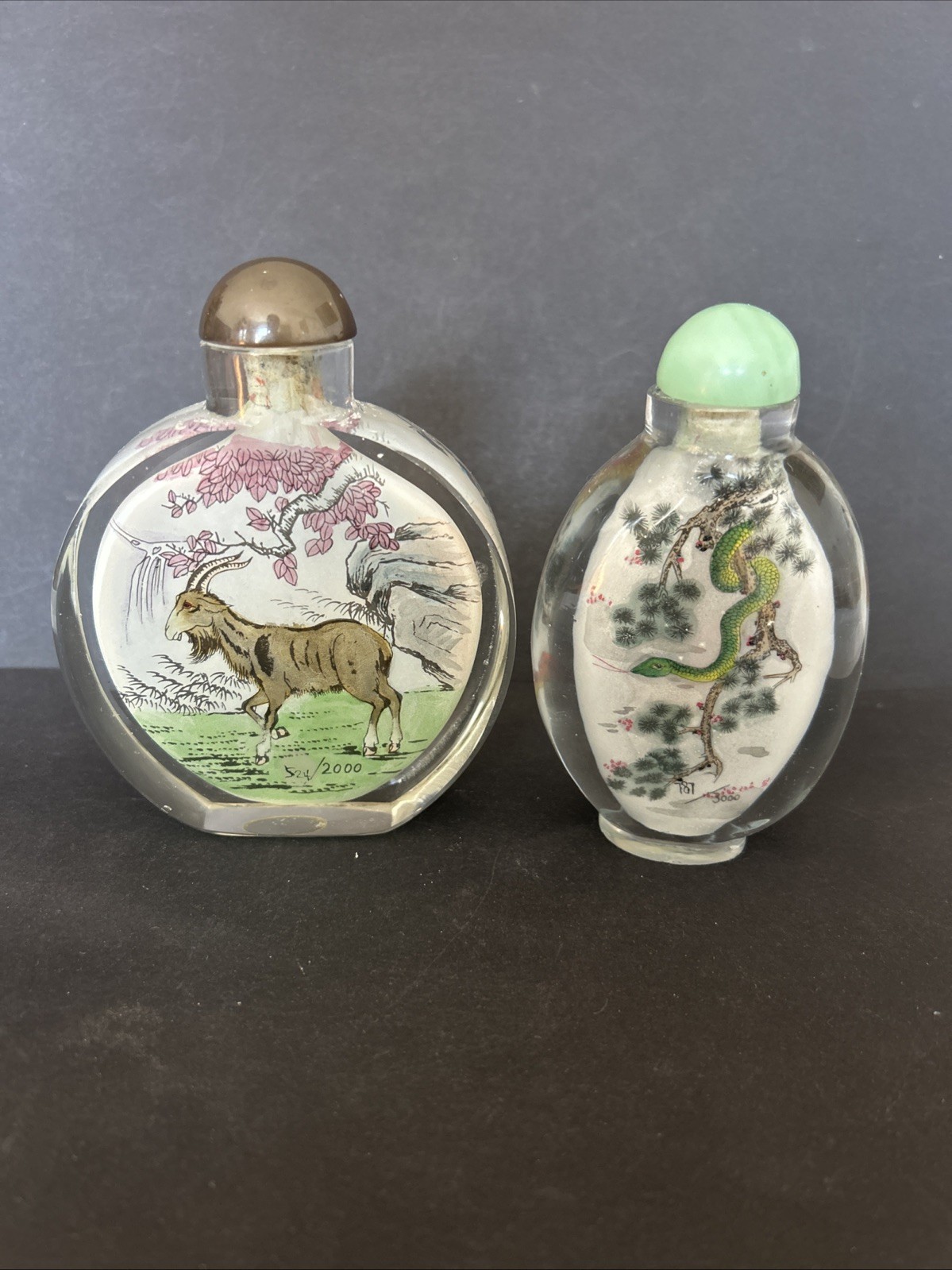 Yi Lin Retired Collector Snuff Bottles Limited Edition Goat and Snake