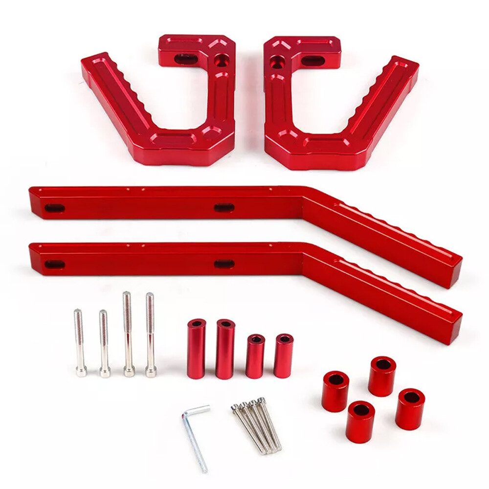 Red Aluminum Front + Rear Grab Handles Grip Bar for Jeep Wrangler JK 2007-2018