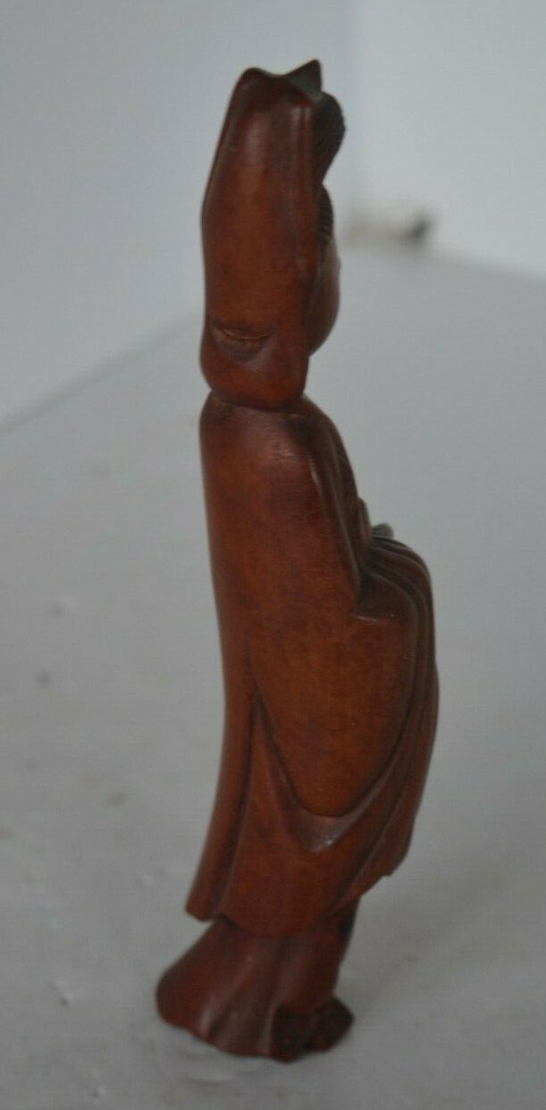 Vintage Asian Oriental Geshia Girl Figure Wood Carved