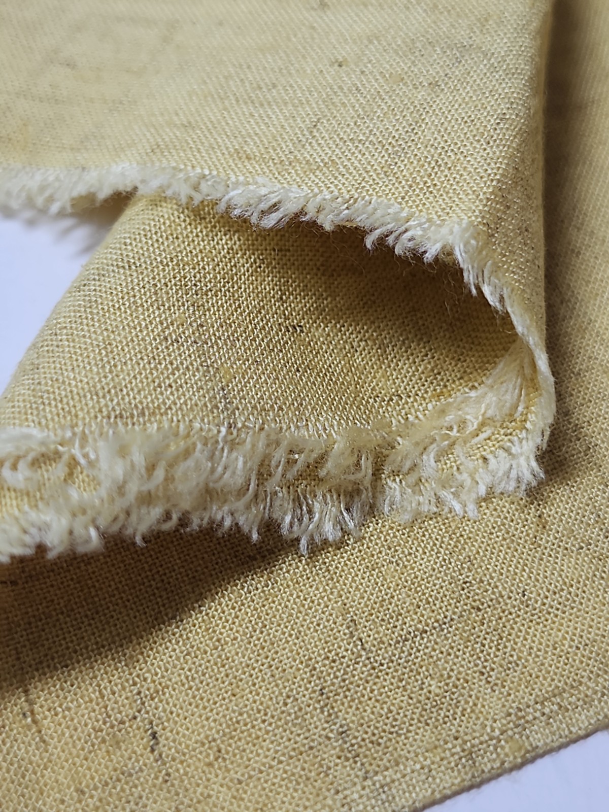 Light Yellow Linen Fabric Sewing Craft Quilting Clothing Fabric 36″ X 1yd Vtg