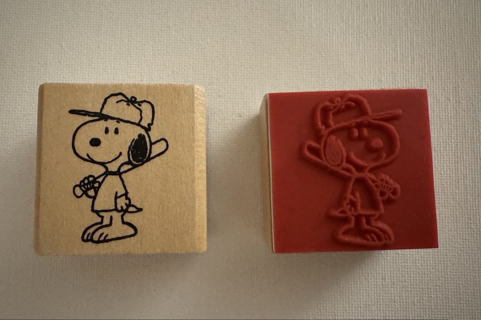 ( Set Of 3) Snoopy Wood-Mounted Rubber Stamps