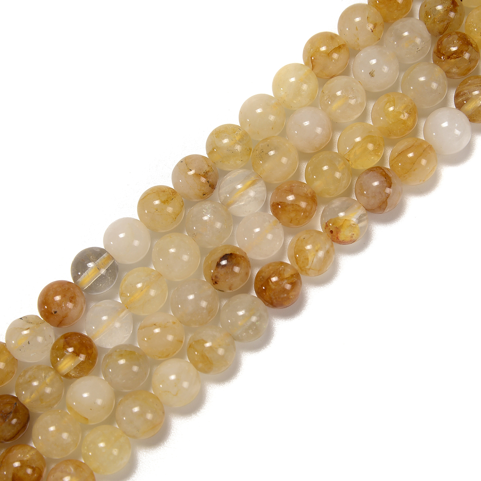 Natural Golden Healer Quartz Smooth Round Beads Size 6mm 8mm 10mm 14.5” Strand