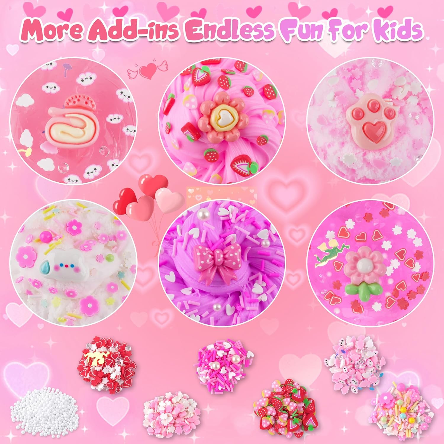 6 Pack Slimes, Pink Slime Kids, Cloud Slime Kit for Girls Ages 8-12, Toys for Gi