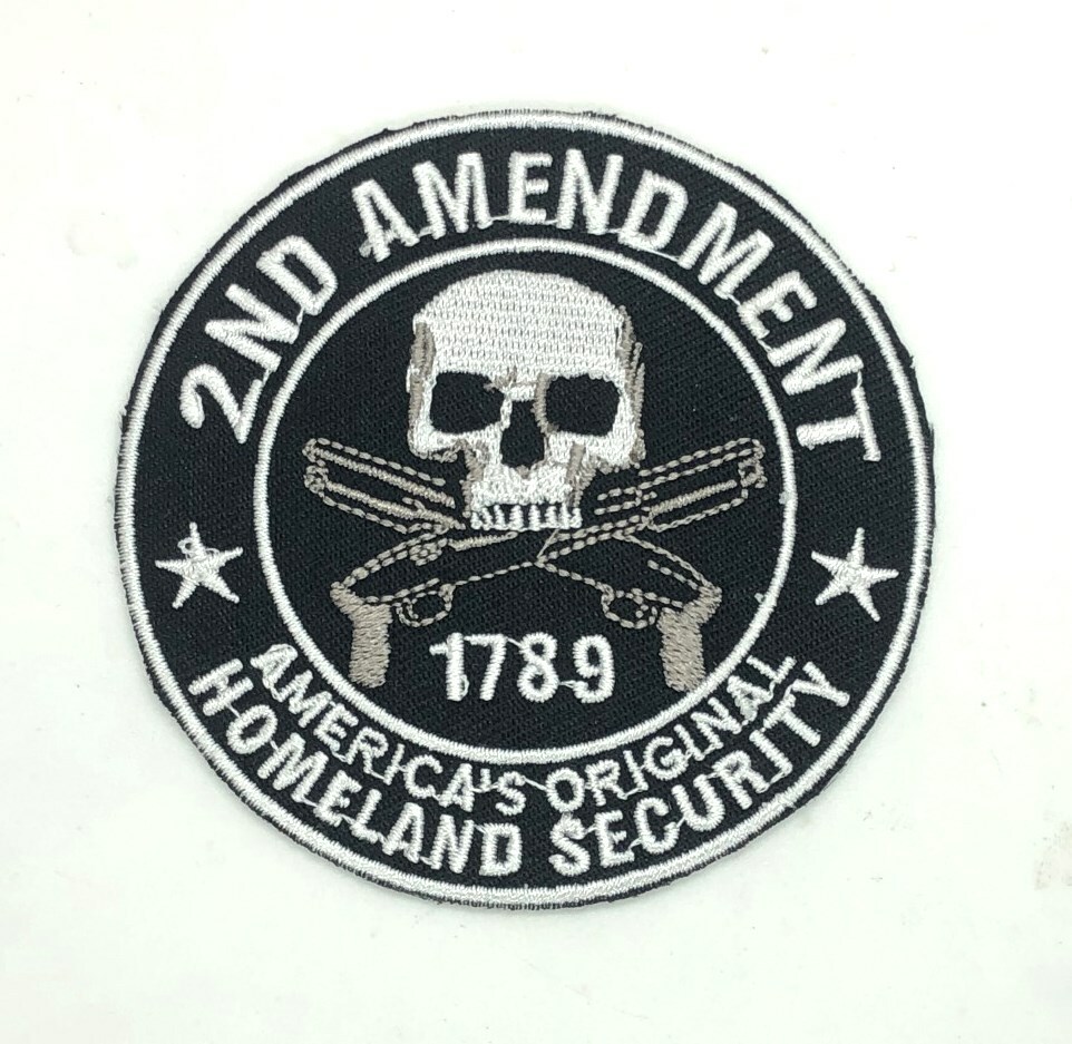 2nd Amendment ~ Embroidered Iron On Patch ~ NRA Gun Rights 3 inches
