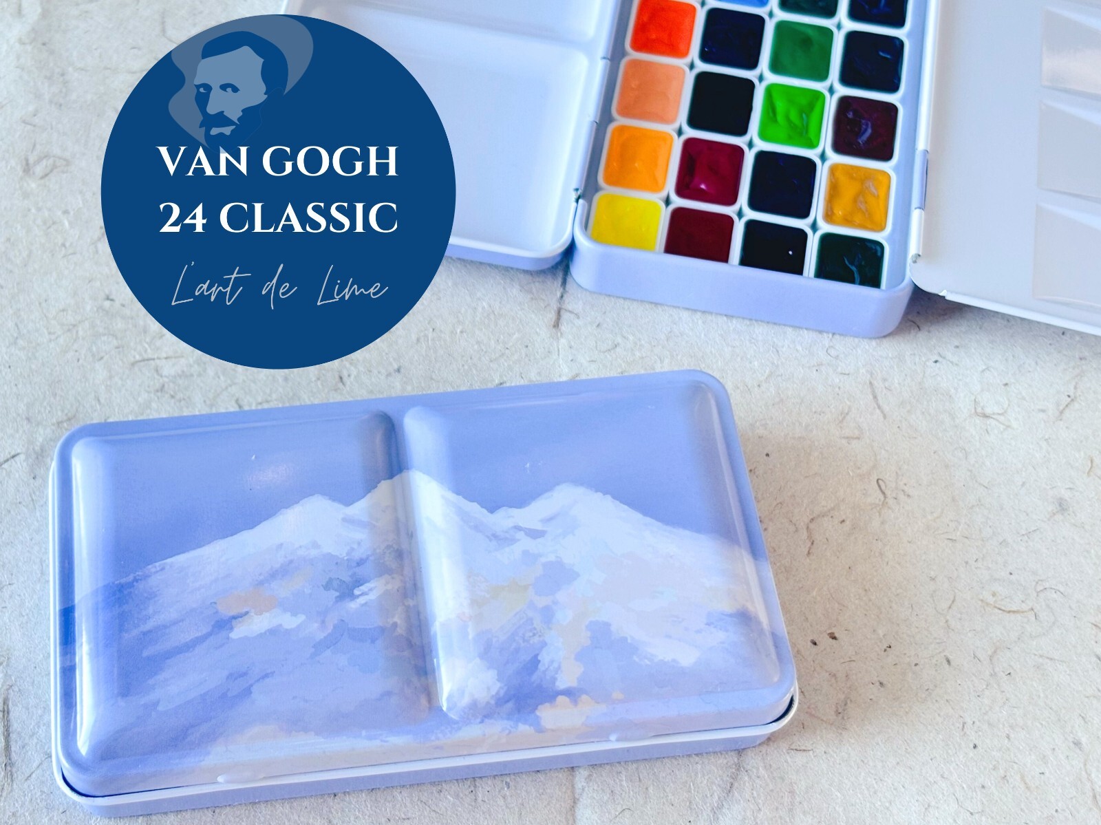 Van Gogh 24 Watercolor Paint – Repackaged Pans with Tin box – Travel 1ml