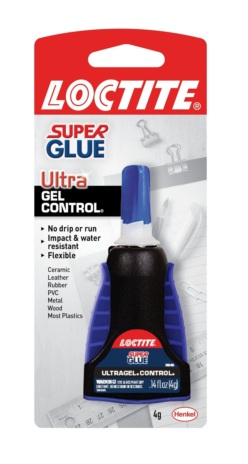 Loctite Super Glue Ultra Gel Control, Clear, 0.14 fl oz Bottle, 1 Pack