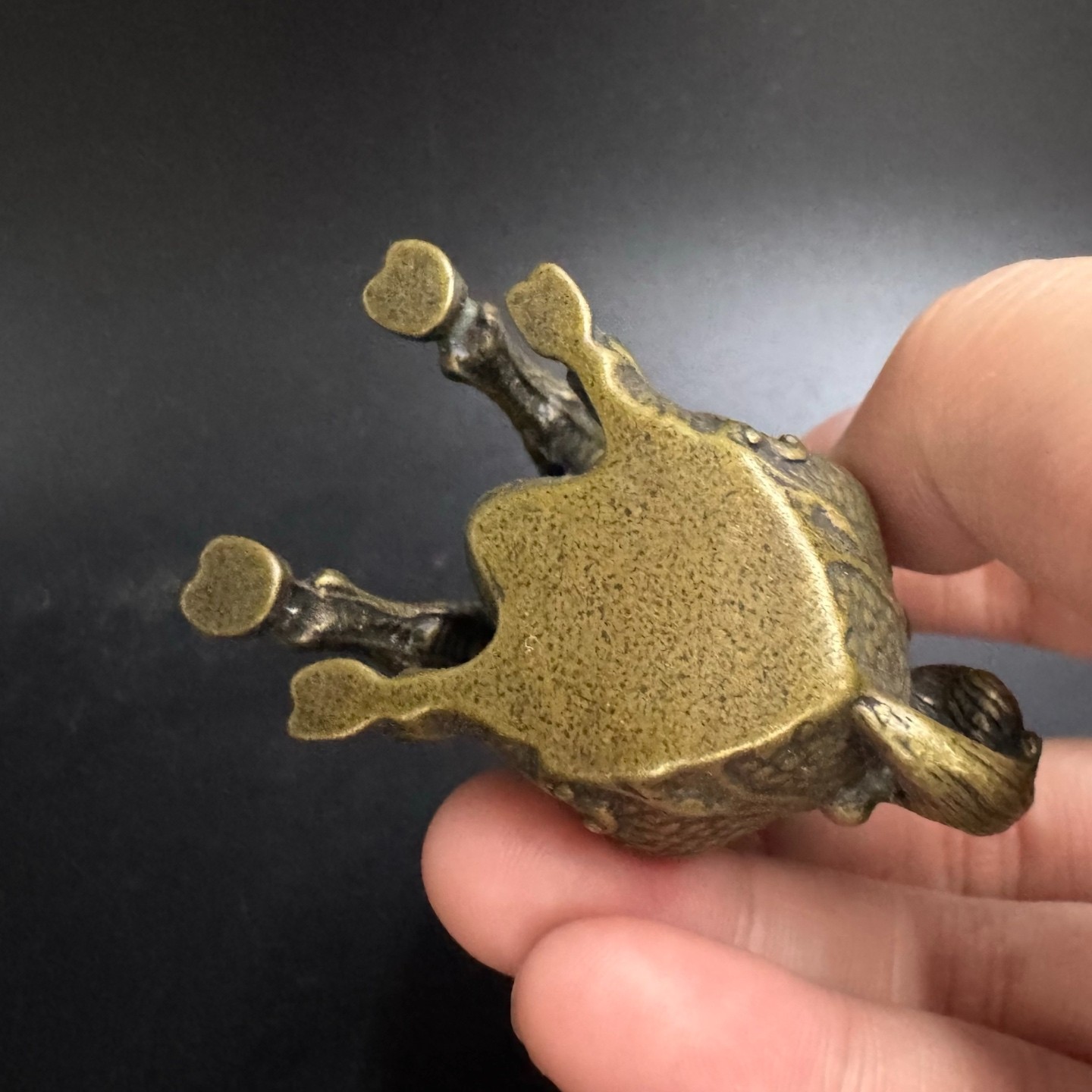 Vintage Brass Qilin Incense Burner Mini Kylin Censer Feng Shui Wealth Ornament