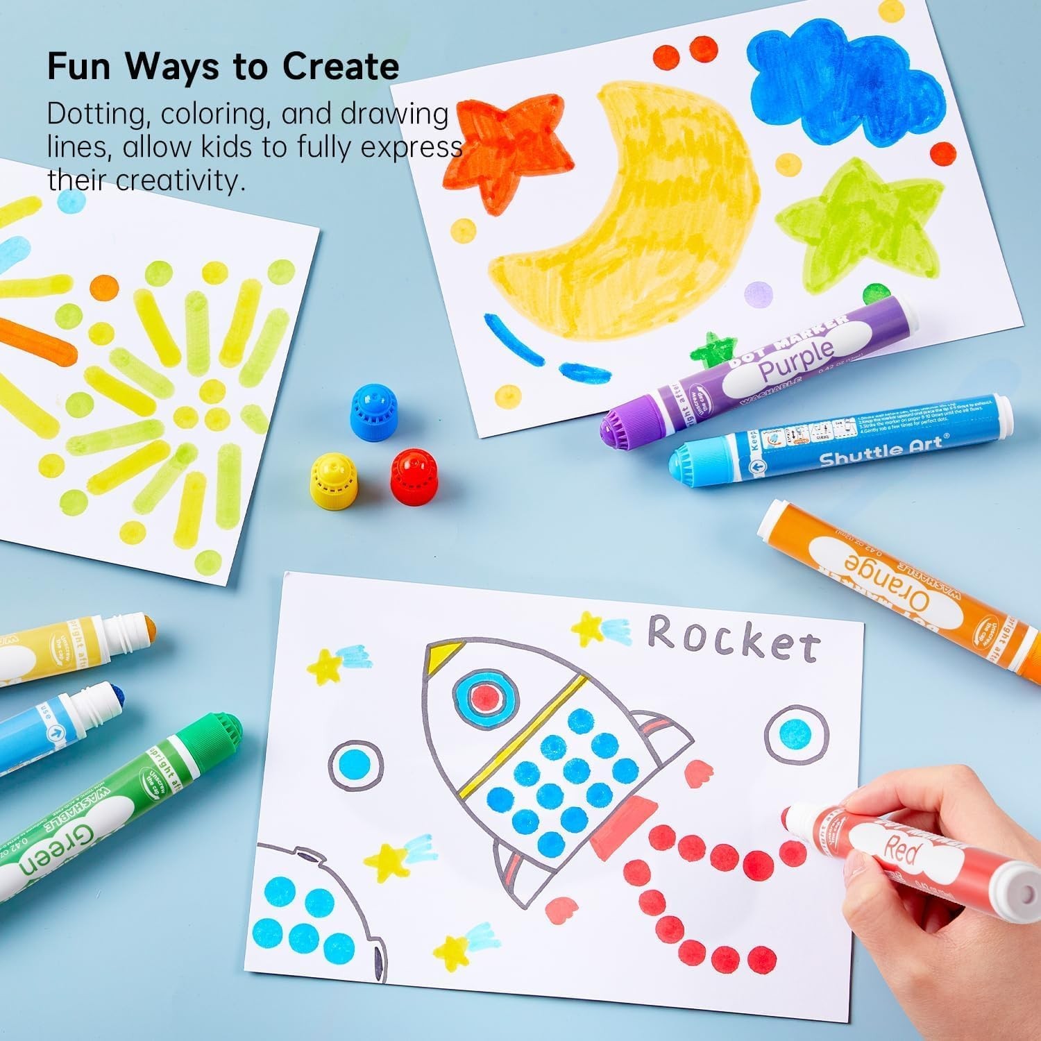 Dot Markers, 15 Colors Washable Markers for Toddlers,Bingo Daubers Supplies K…