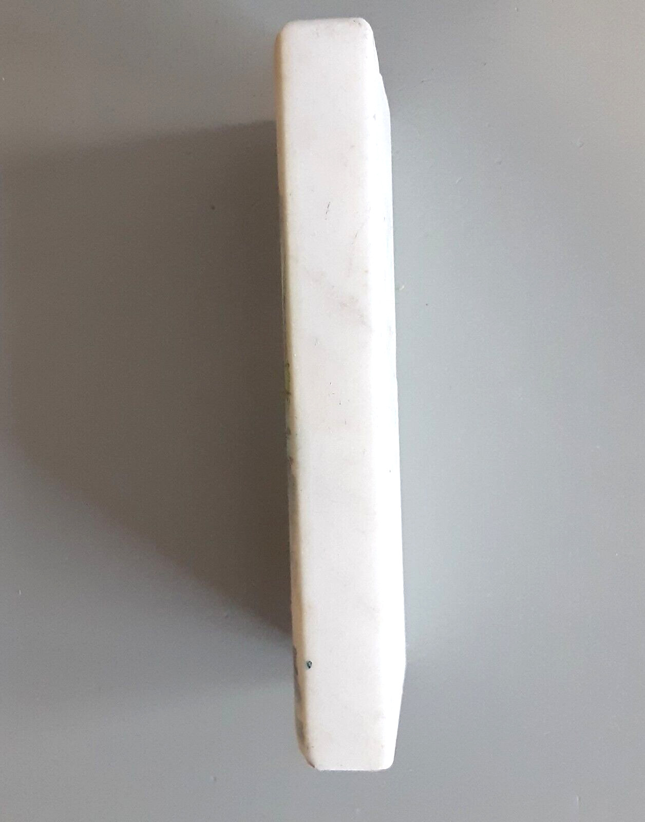 Chinese Hand Painted White Marble Stone Paperweight Landscape 2*4.5