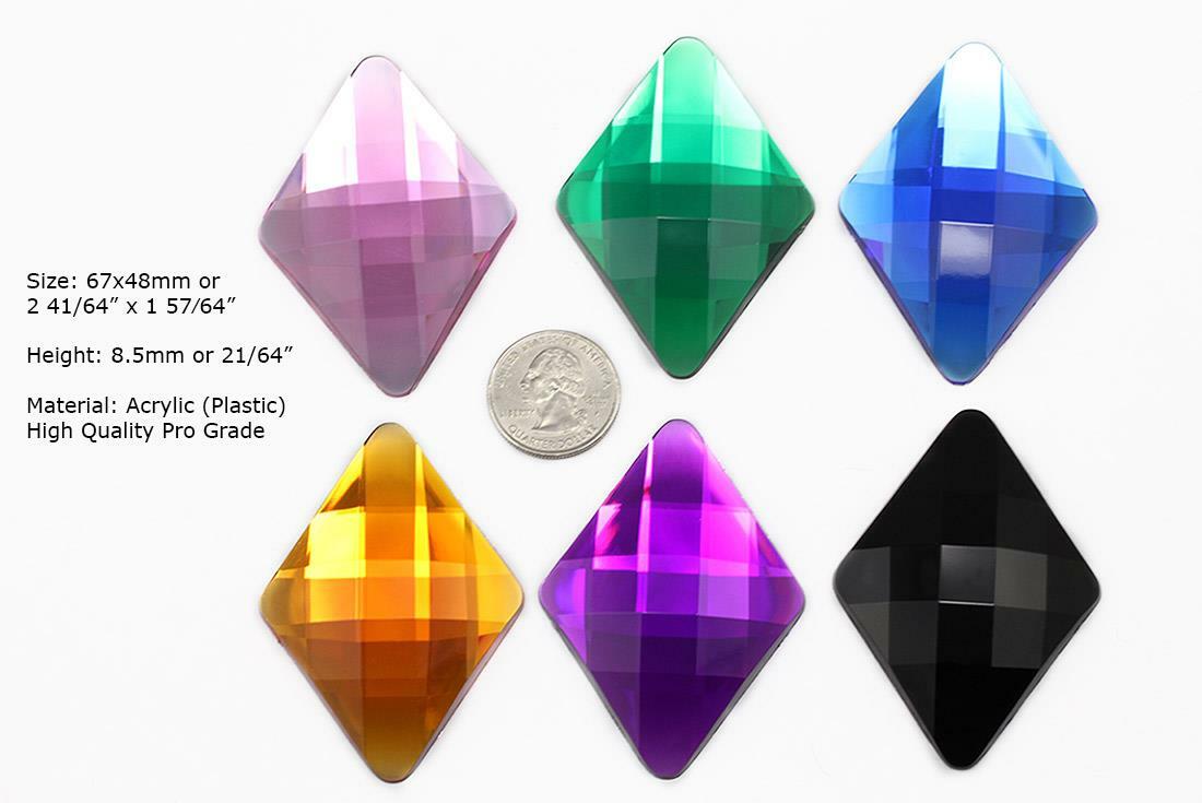 67x48mm Extra Large Self Adhesive Diamond Cosplay Gems Sticker Crafts 1 PC