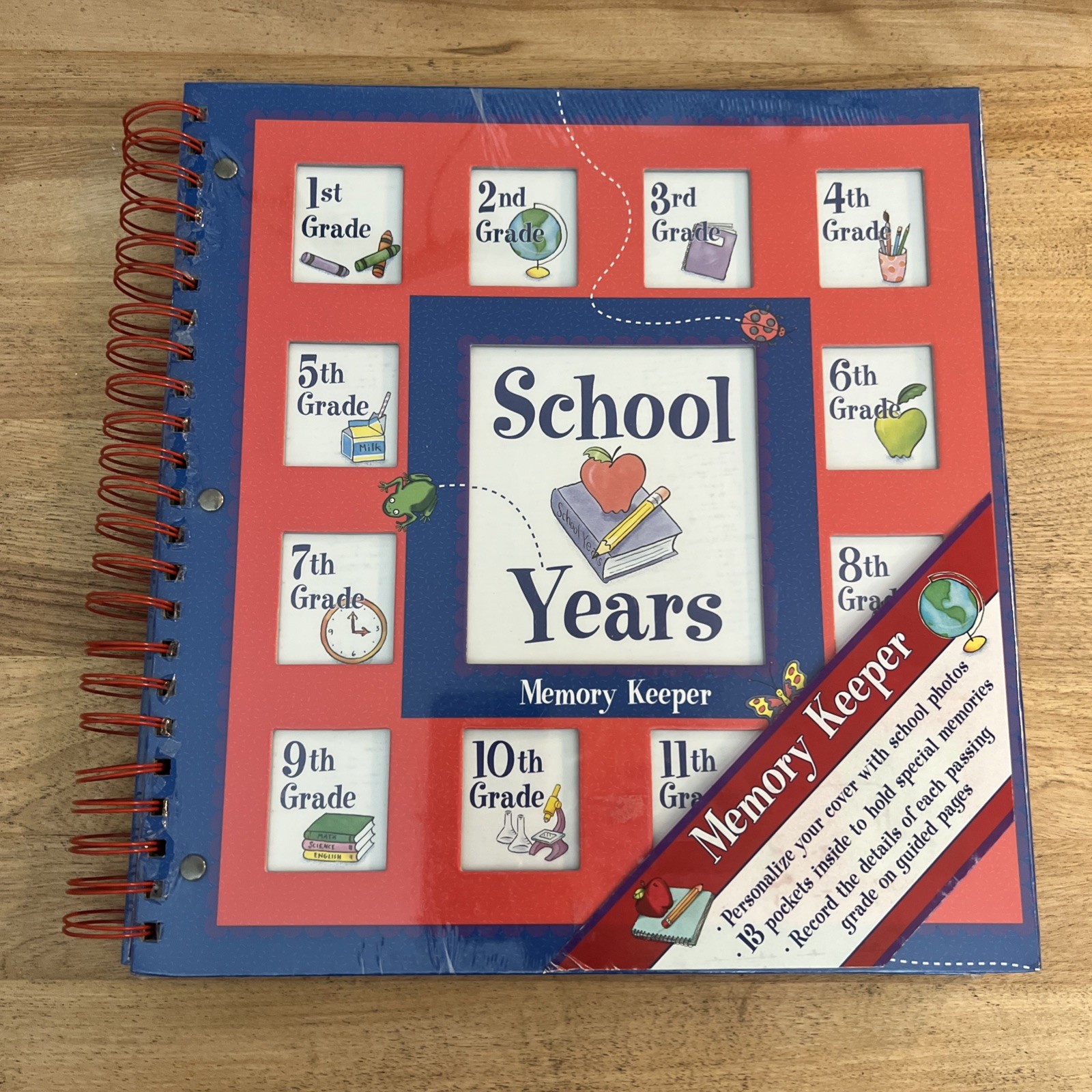 New Seasons School Years Memory Keeper K-12 Spiral PhotoAlbum Scrapbook 2001 Y2K