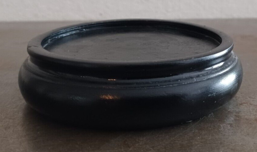 Hand Carved Ardalt Japan Wood Base For Vase Bowl Figurine Holds 3.25″ Vintage