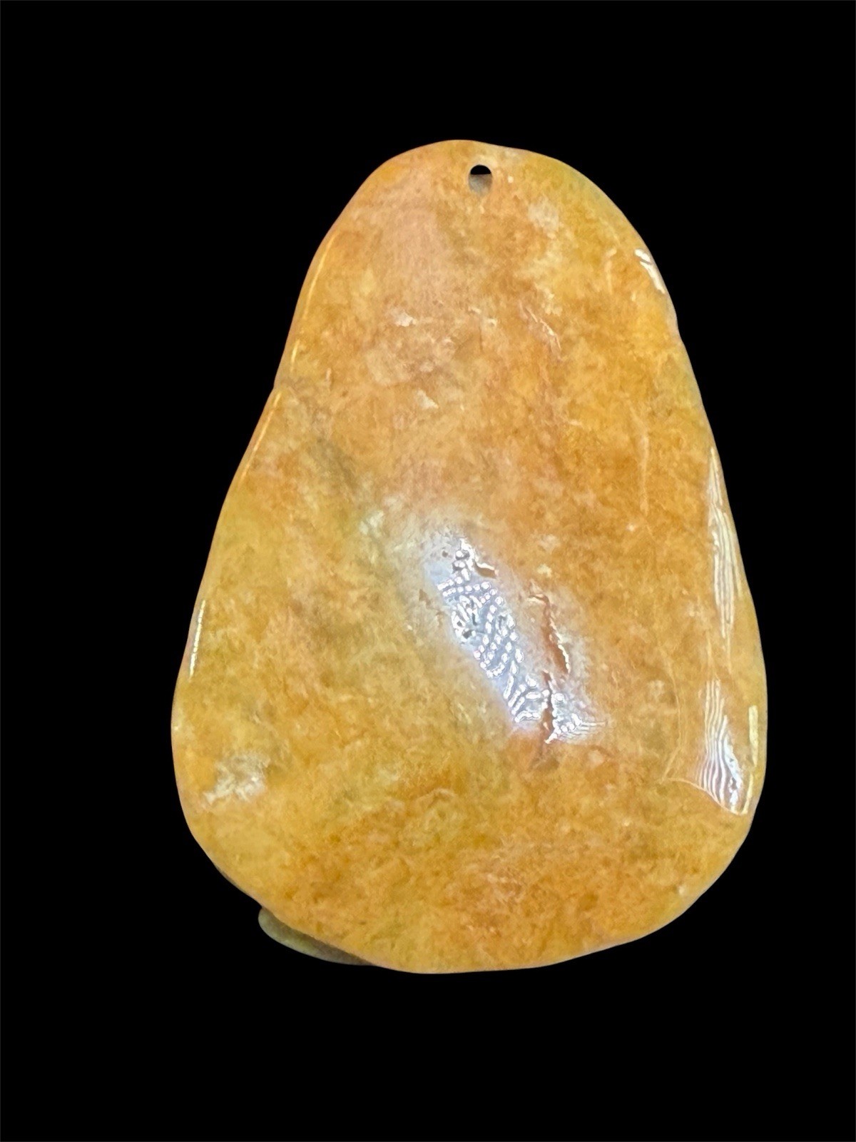 Vintage 2 3/4” Chinese Carved Jadeite Pendant Green & Russet Honey Jade Monkey