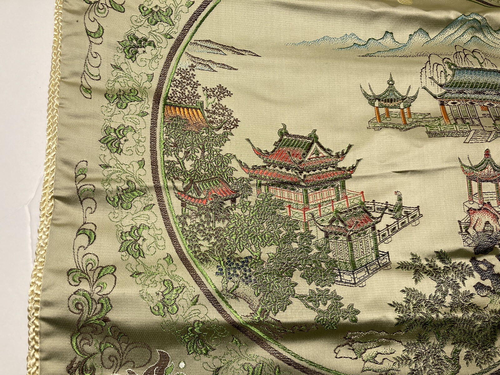 Vintage Chinese Silk Brocade Pillow Covers Tapestry Jin Sheng 18”