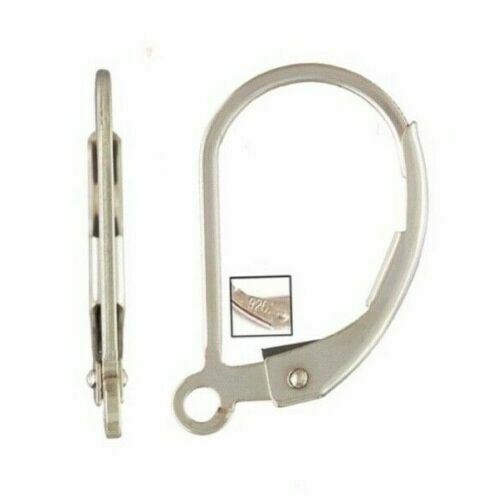 925 Sterling Silver Plain Leverbacks with Ring 2pcs / 6pcs / 10pcs #5206-1