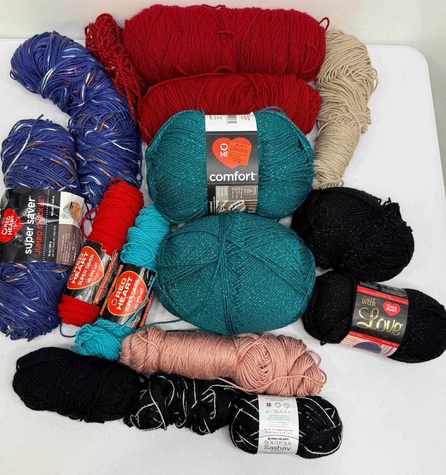 Yarn Lot New & pre owned Assorted Colors types Knit Crochet Craft over 5 lbs