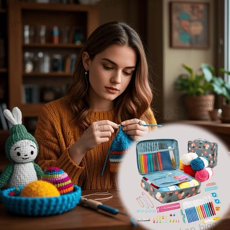 59Piece Crochet Kit for Beginners Adults Crochet Kits Include Yarn Starter Kits