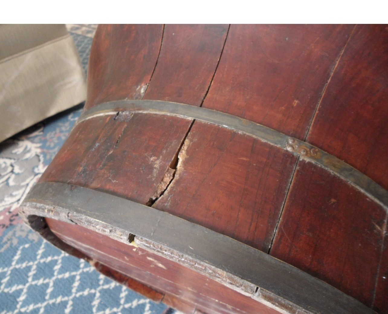 Antique Chinese Wood Rice Barrel Solid Wood