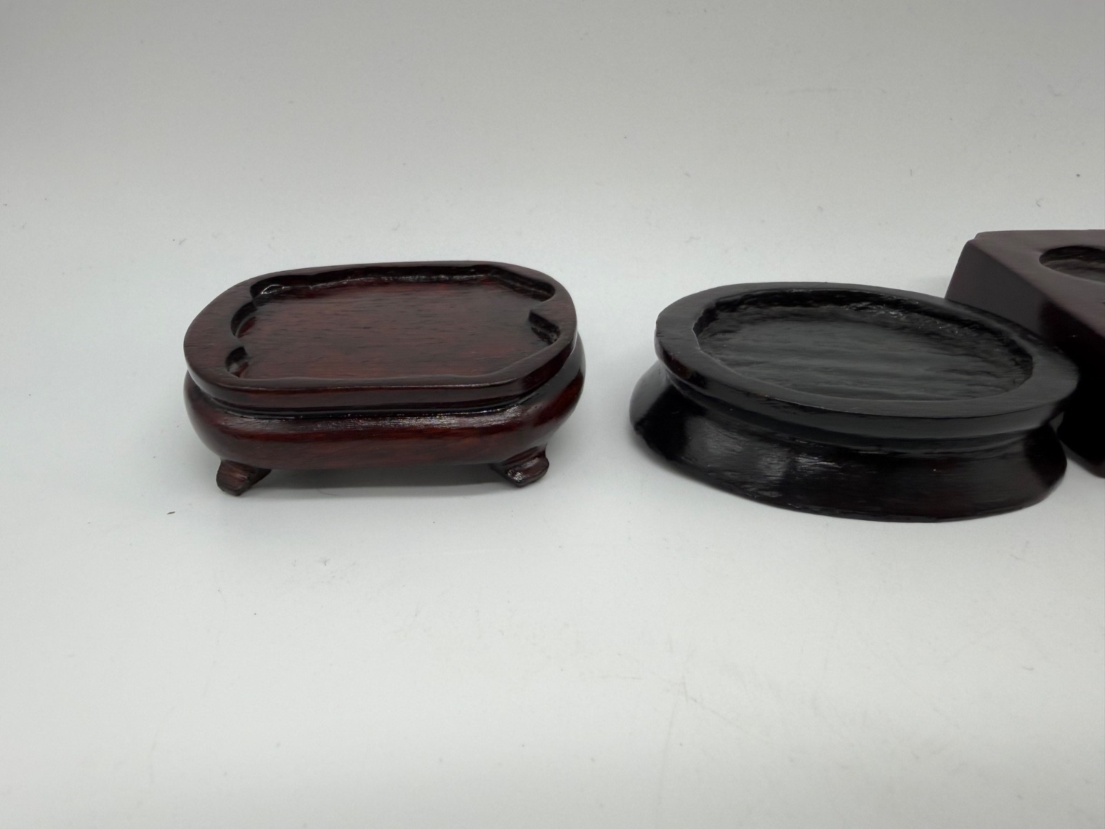 Vintage Chinese Carved Wood Group of 5 Small Stand for Statues / Figurines