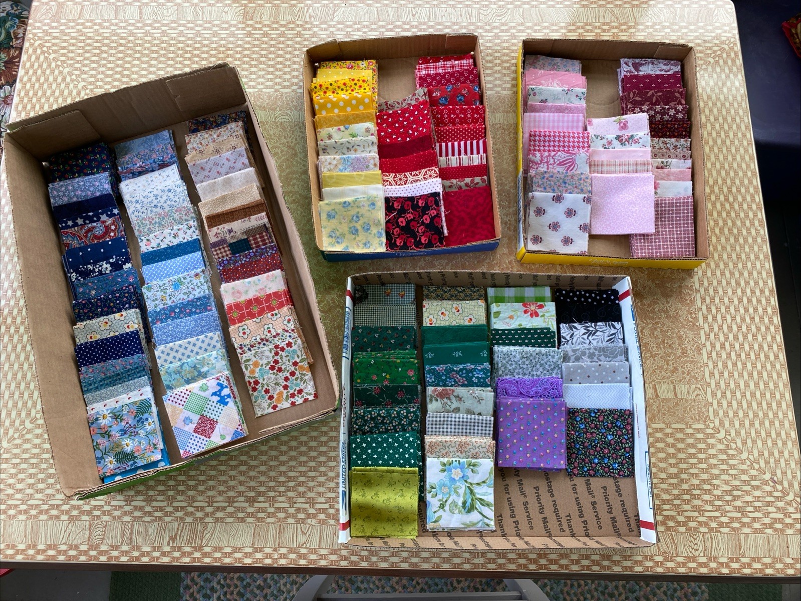 100 3 INCH (3” X 3”) QUILT SQUARES – Cotton Fabric Crafts Sew – No Duplicates