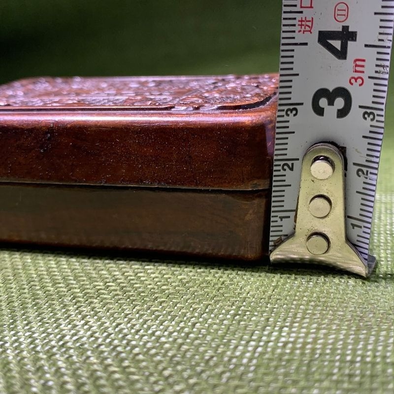 Vintage Brass Ink Box With Lid Pure Copper Calligraphy Case Collectible Decor