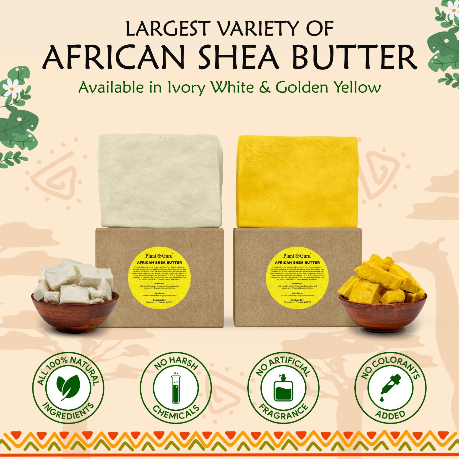 Raw African Shea Butter 5 lbs 100% Pure Natural Organic Unrefined Bulk Wholesale