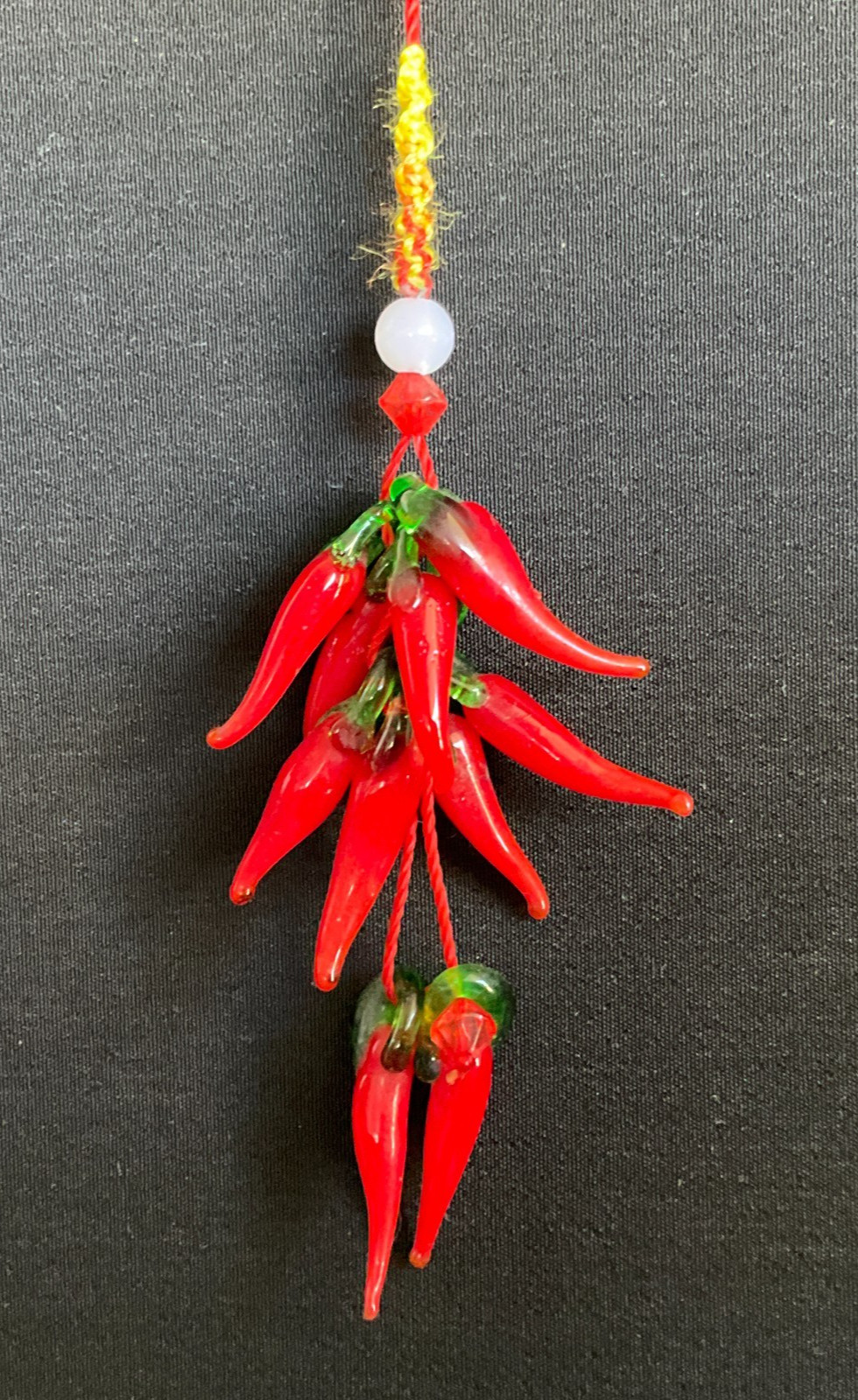 Red Chili Pepper Strap Talisman Amulet Lucky Charm Evil Protection Glass