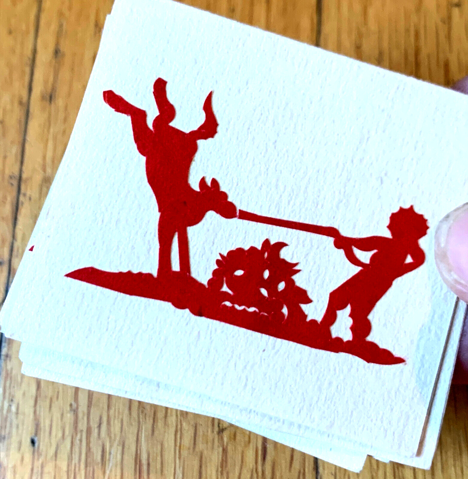 RARE OOAK 1950s Chinese Hand Made Silk Paper Children’s Toy Dolls Cards China