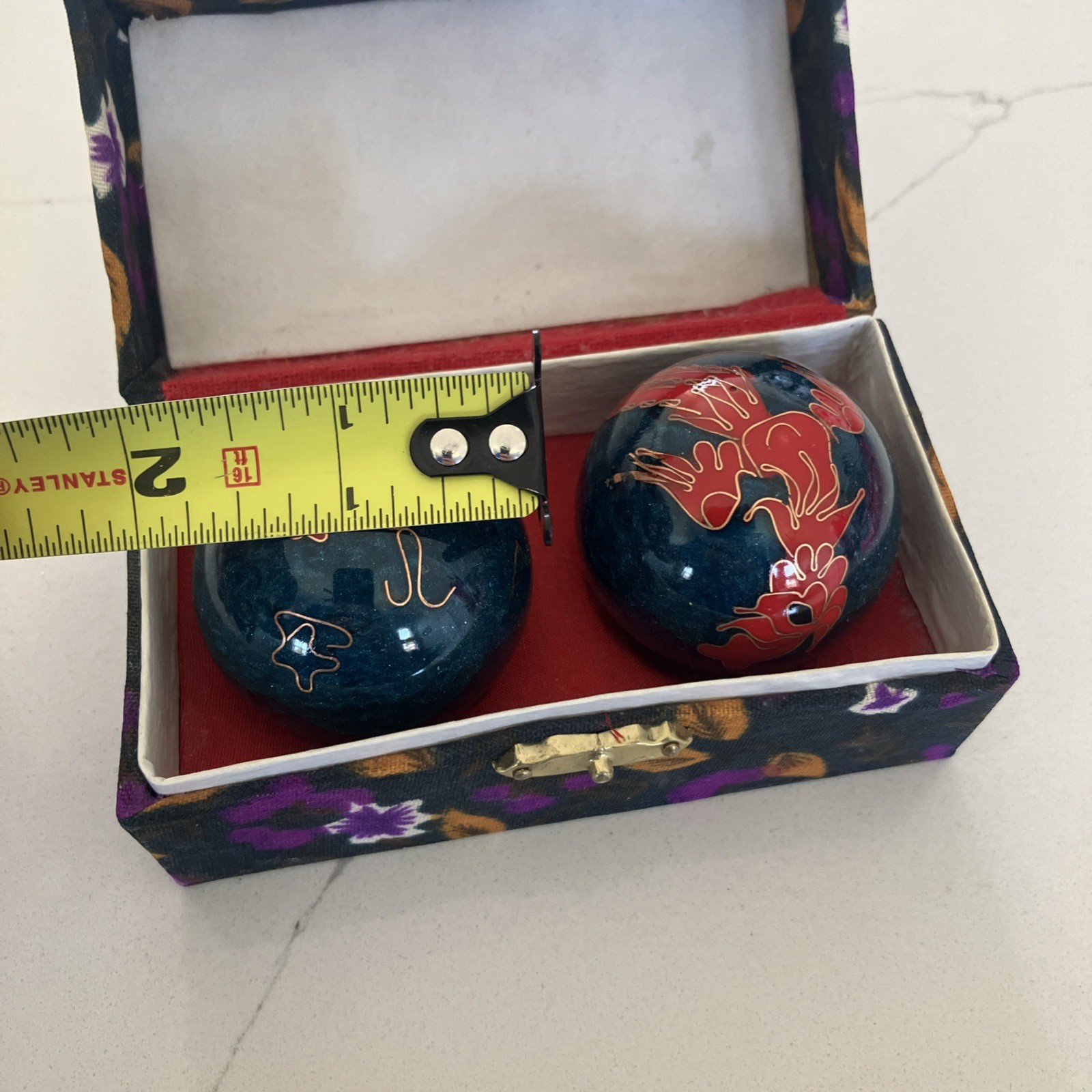 blue Chinese Baoding iron meditation balls