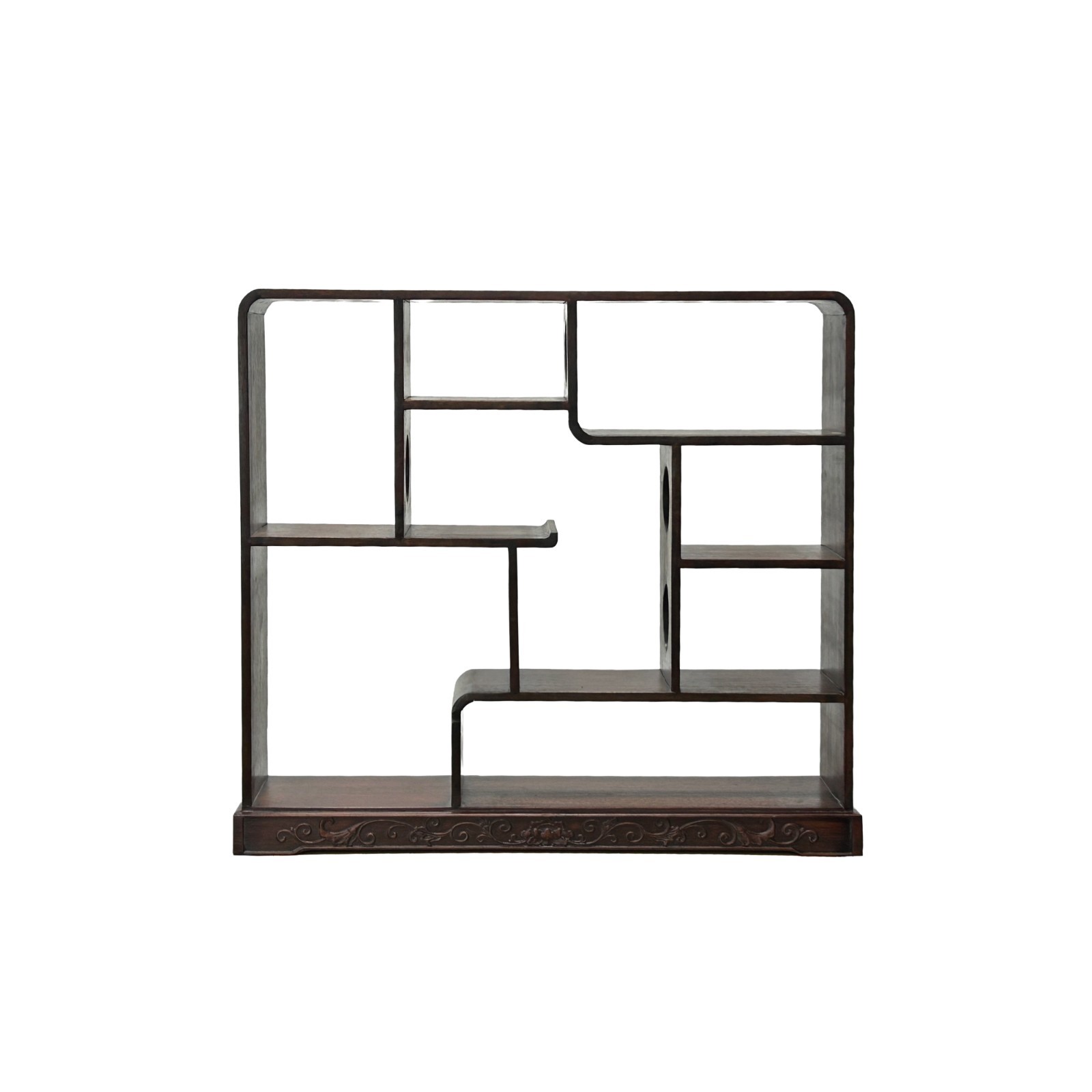 Chinese Brown Stain Wood Rectangular Table Top Display Stand GB273