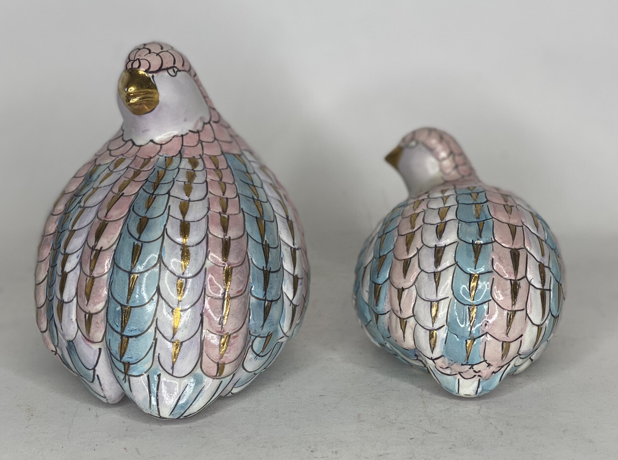 RARE Vintage H.F.P Macau Ceramic Love Birds Doves Chinese Porcelain TOYO