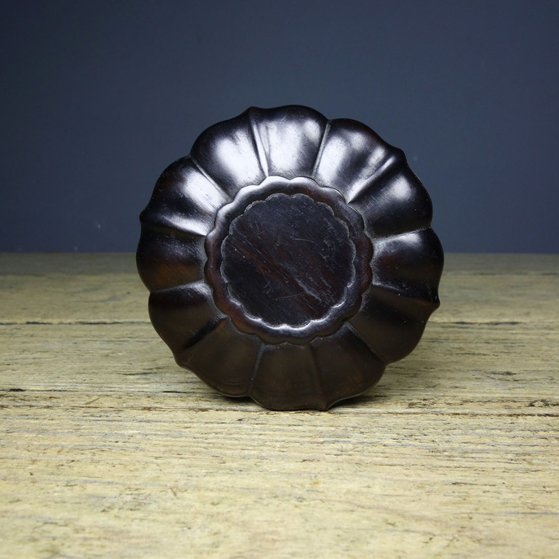 Vintage Hand Carved Sandalwood Lotus Tea Coaster Cup Mat Table Pad Decor 8.5cm