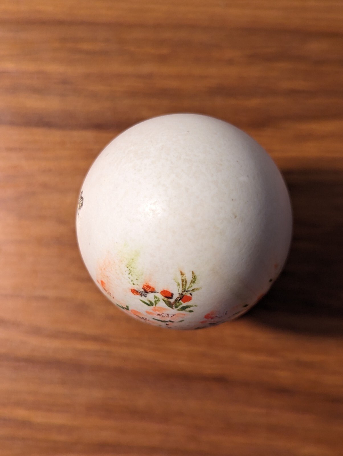 Vintage Chinese Hollow Hand Painted Egg With Stand. Floral, Birds, Butterfly.