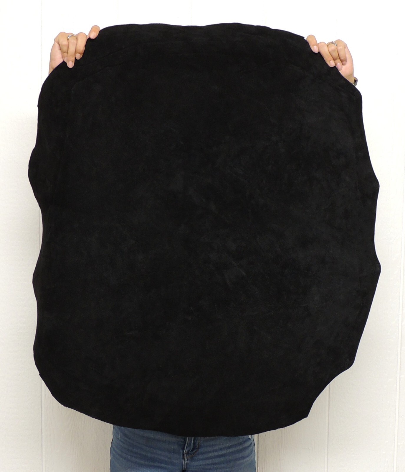 3-4 oz. BLACK Suede Leather Hide for Native American Crafts Cosplay LARP SCA