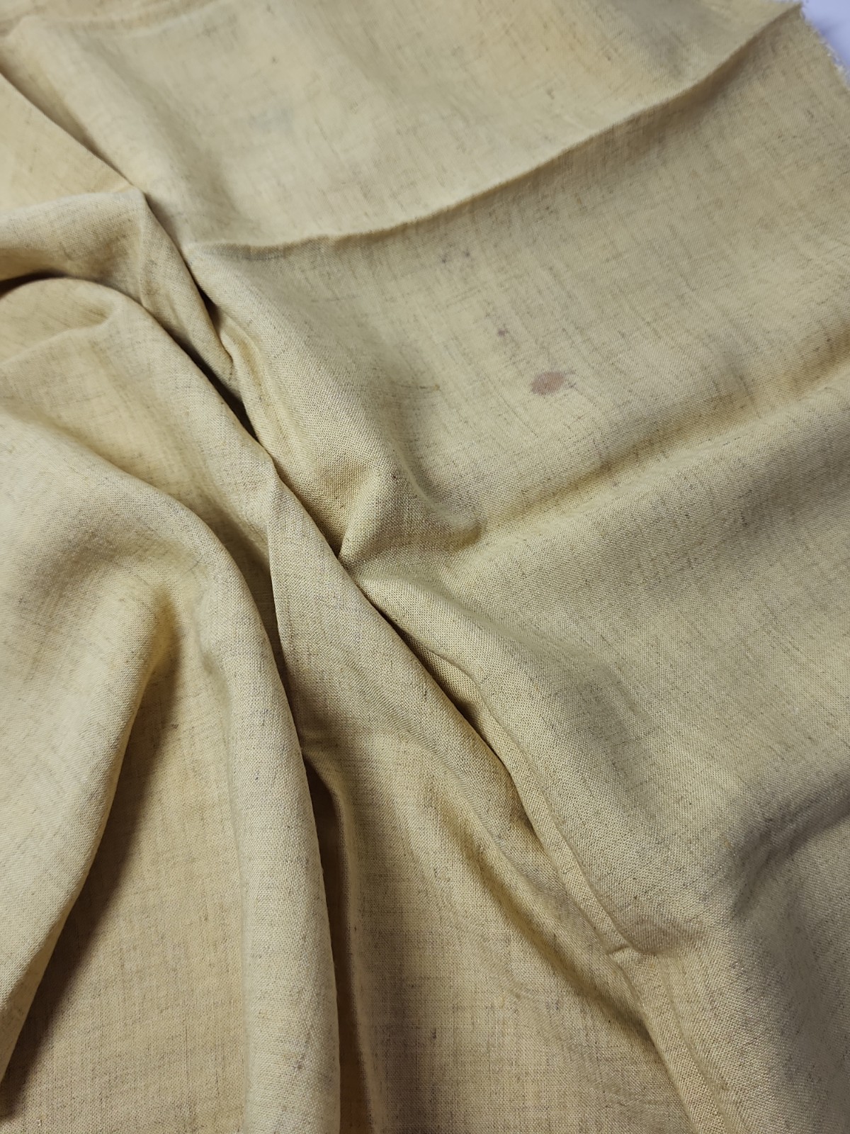 Light Yellow Linen Fabric Sewing Craft Quilting Clothing Fabric 36″ X 1yd Vtg