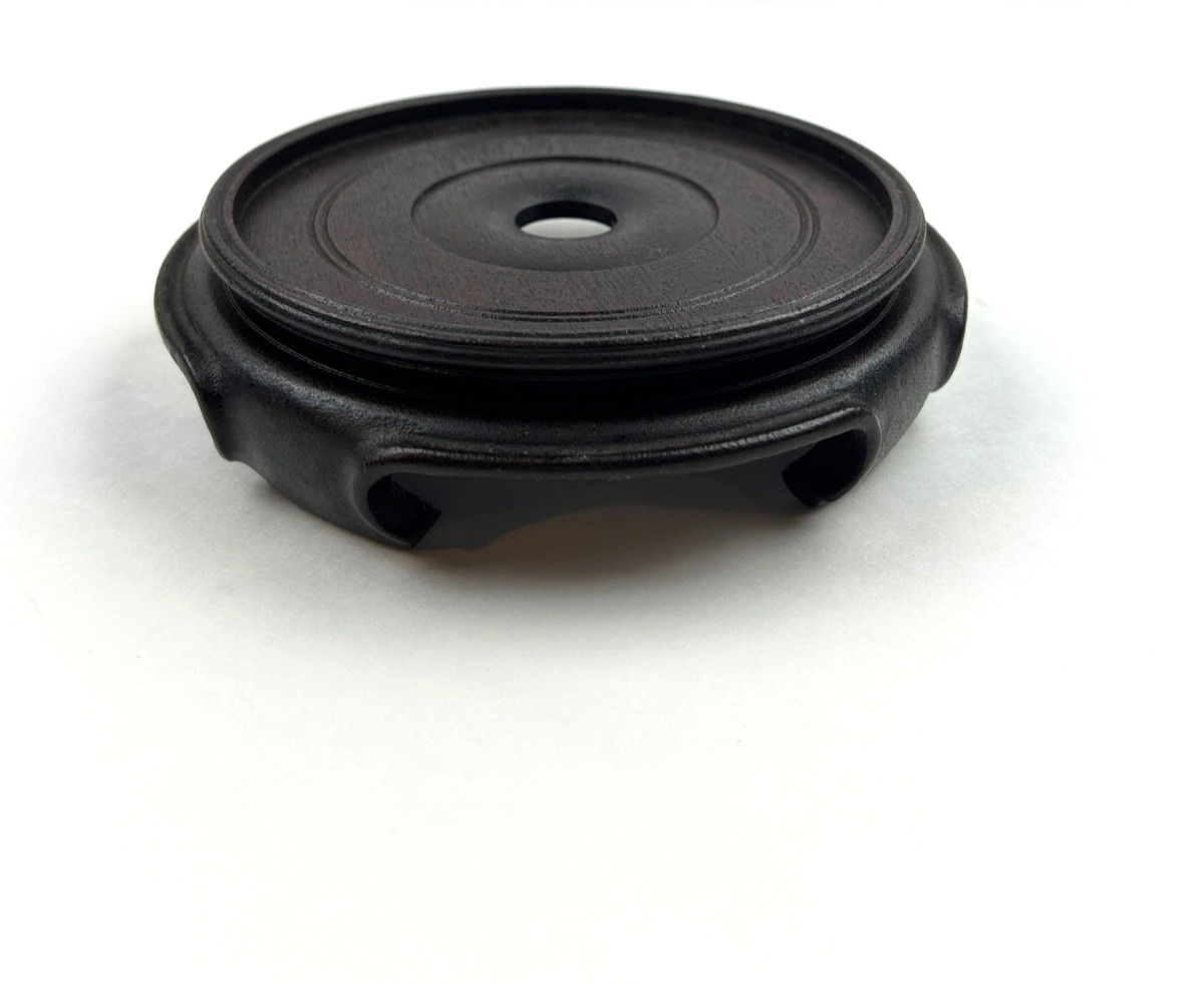 Rosewood Display Stand Hand Carved Round Asian Pedestal Bonsai Teapot Vase Base