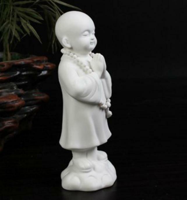 5.9″Chinese White Porcelain Ceramics Lovable Little Monk Figurine Statue 59