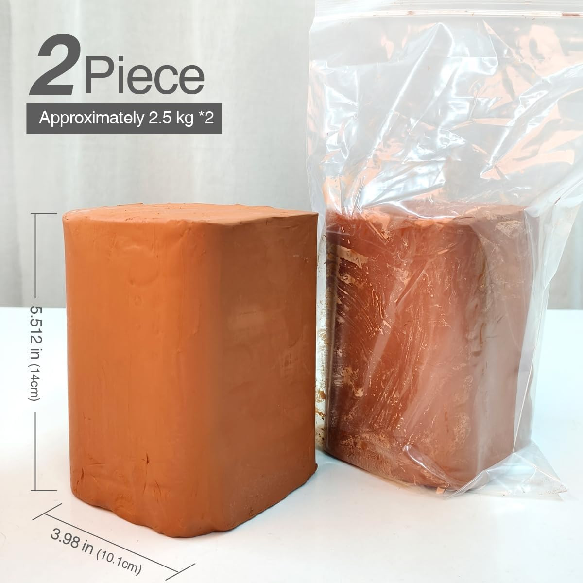 Terra Cotta Pottery Clay for Wheel Throwing, 5 Lbs, Low Fire Clay for Beginners