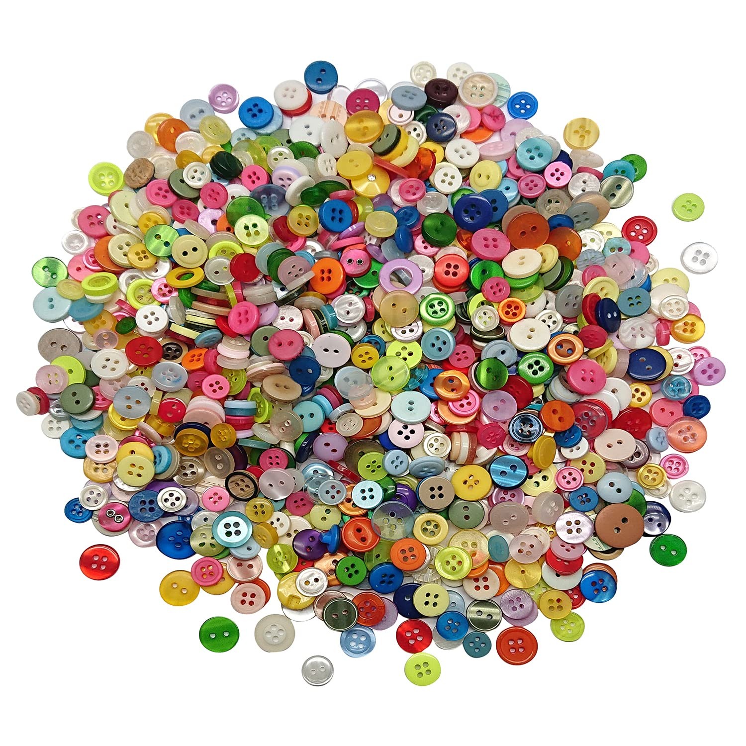 1000 Pcs Resin Buttons, Assorted Sizes Round Craft Buttons for Sewing DIY Cra…