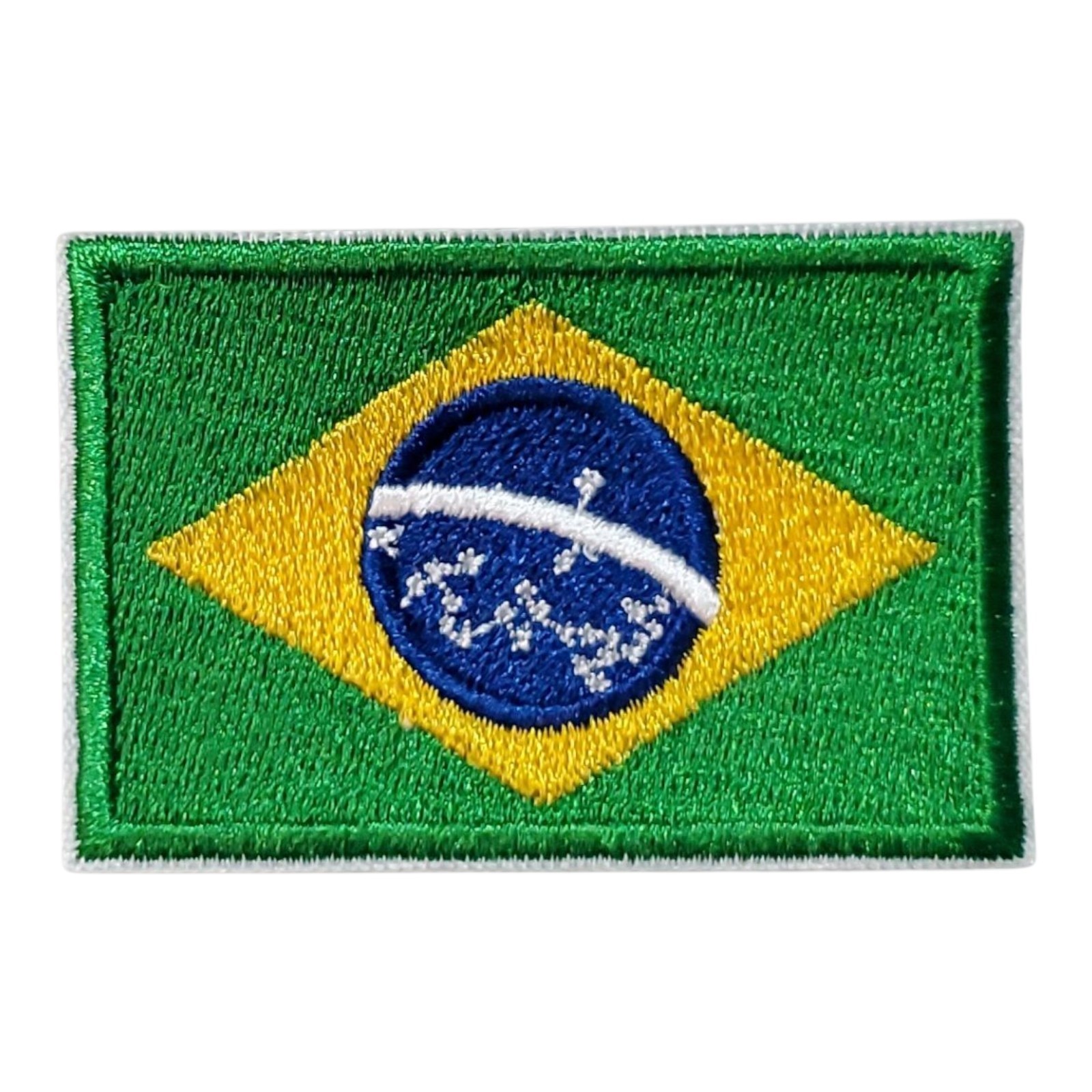 Brazil FLAG PATCH. Brazilian Embroidered. Iron-on. 2.5″x1.75″