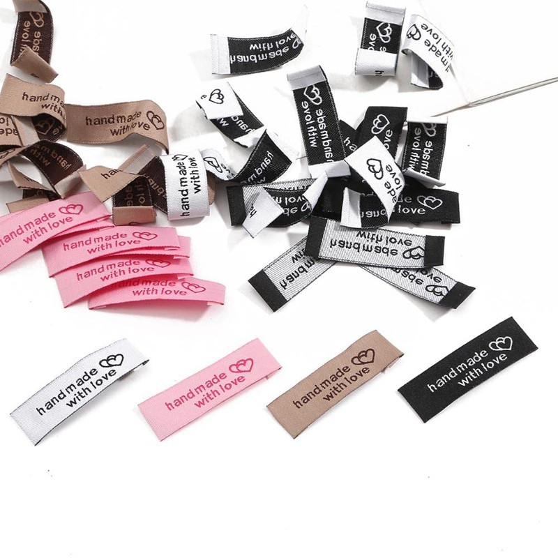 1000 Pcs Sew on Custom Private Logo Fabric Printed Labels Textile Label Clothes