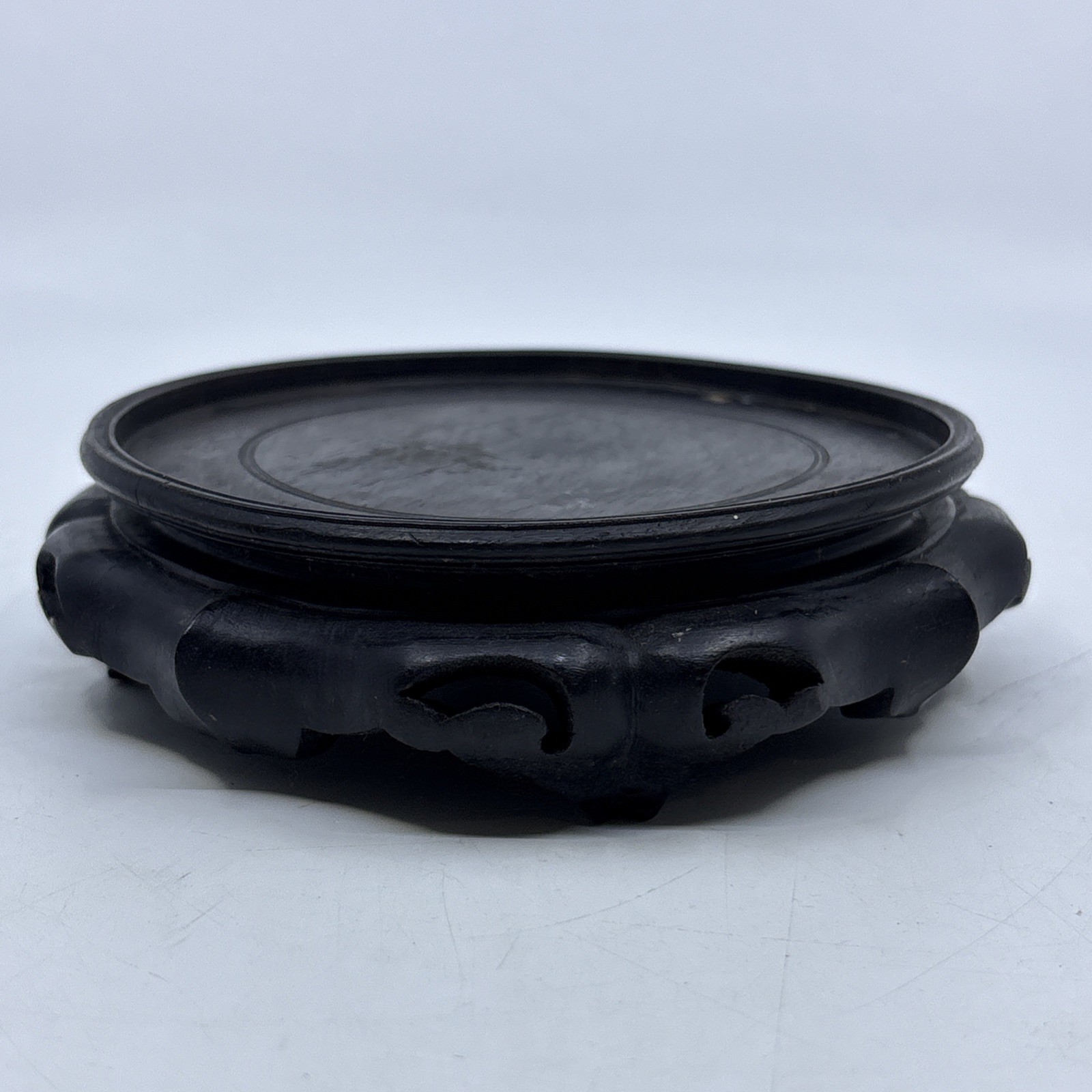 Vintage Chinese Wooden Carved Display Stand Vase Plant Asian Lamp Base