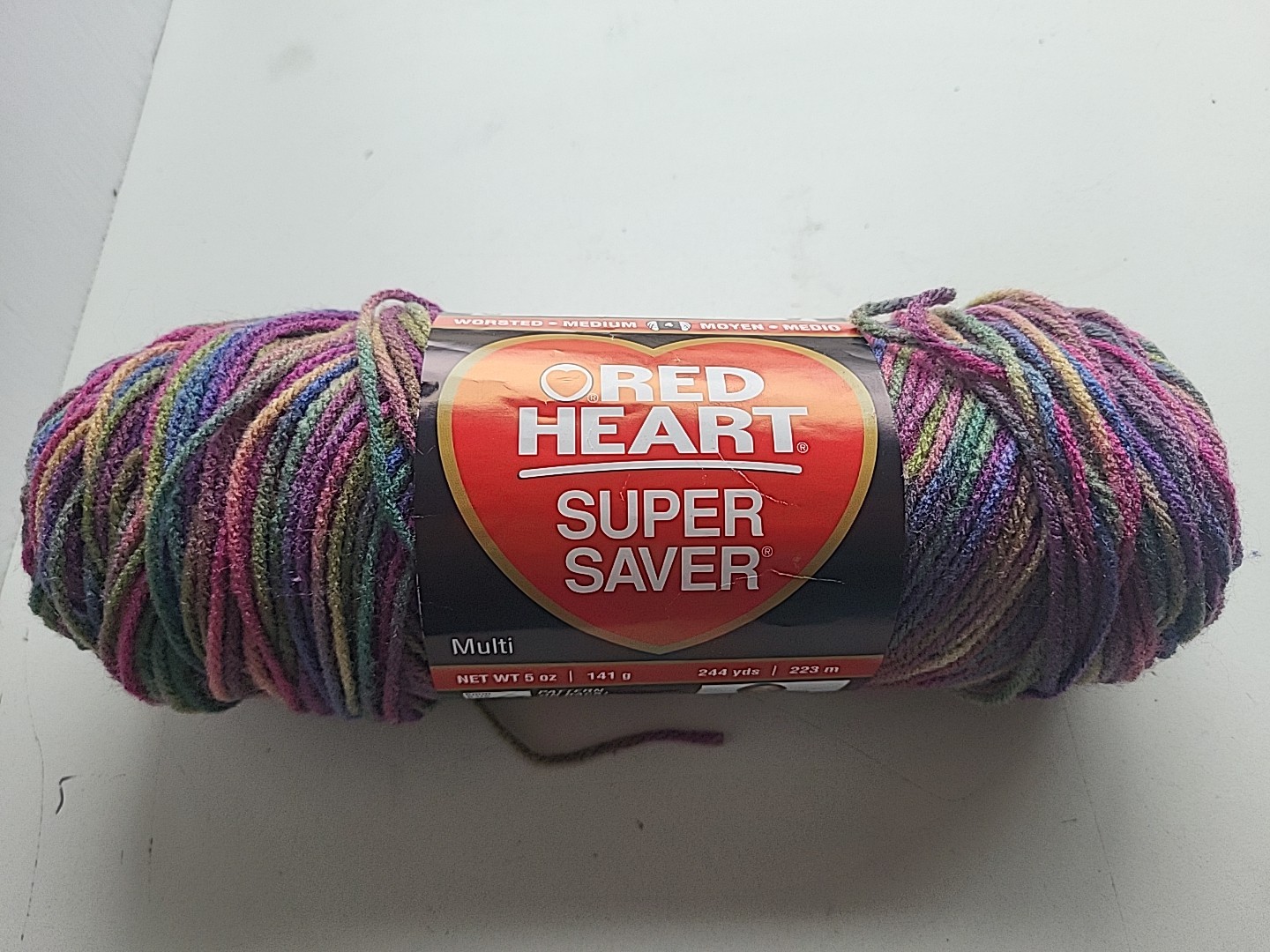 Red Heart Super Saver Multicolor Yarn “Artist Print” #E300 Acrylic 1 Skein