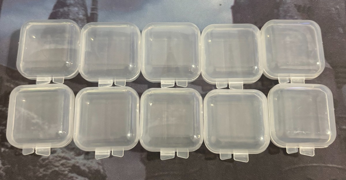 Mini Plastic Storage Cases For Jewelry Beads- 1.25″x1.25″x.75″ – CLEAR – 10 Pcs