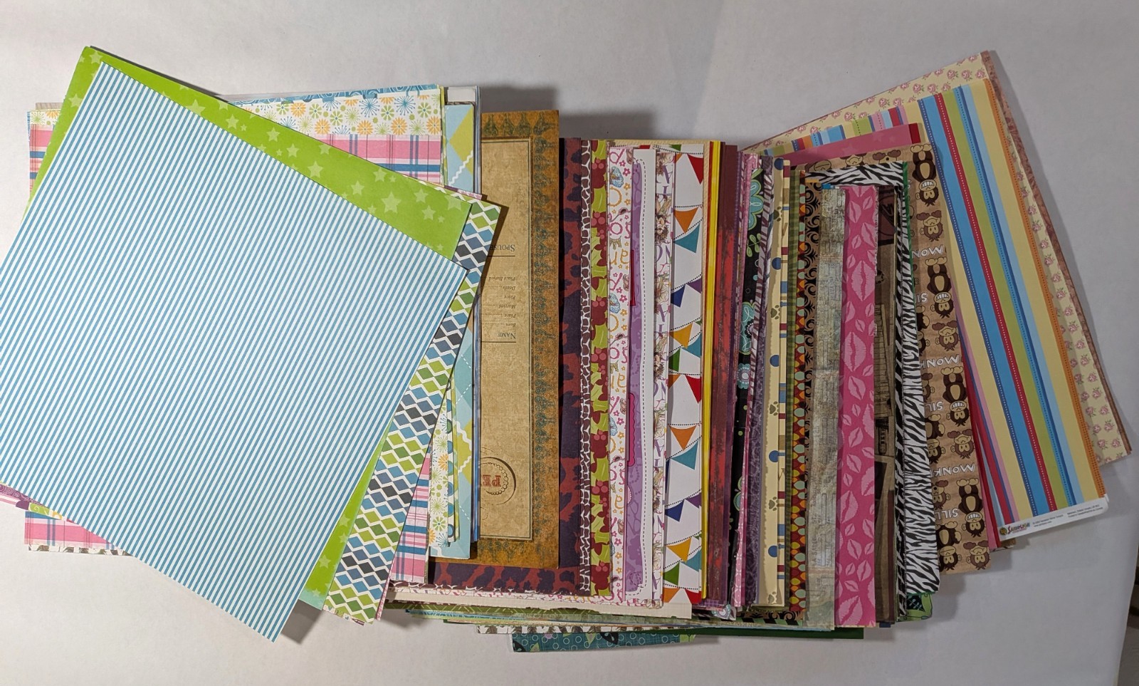 100 Sheets Assorted Lot of 12 x 12 Scrapbook Paper