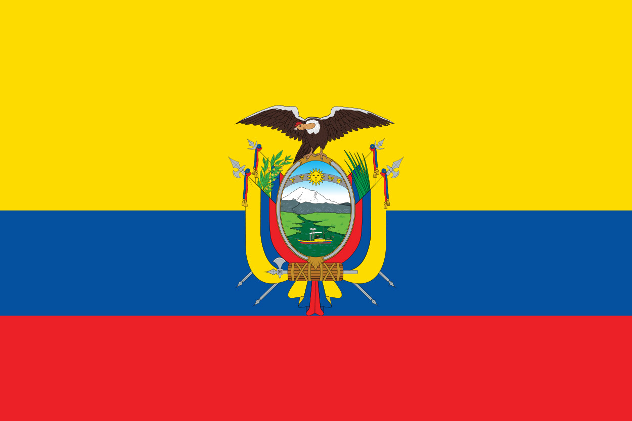 Ecuador Country Flag HTV Heat Transfer Vinyl Iron On (NOT A PATCH)
